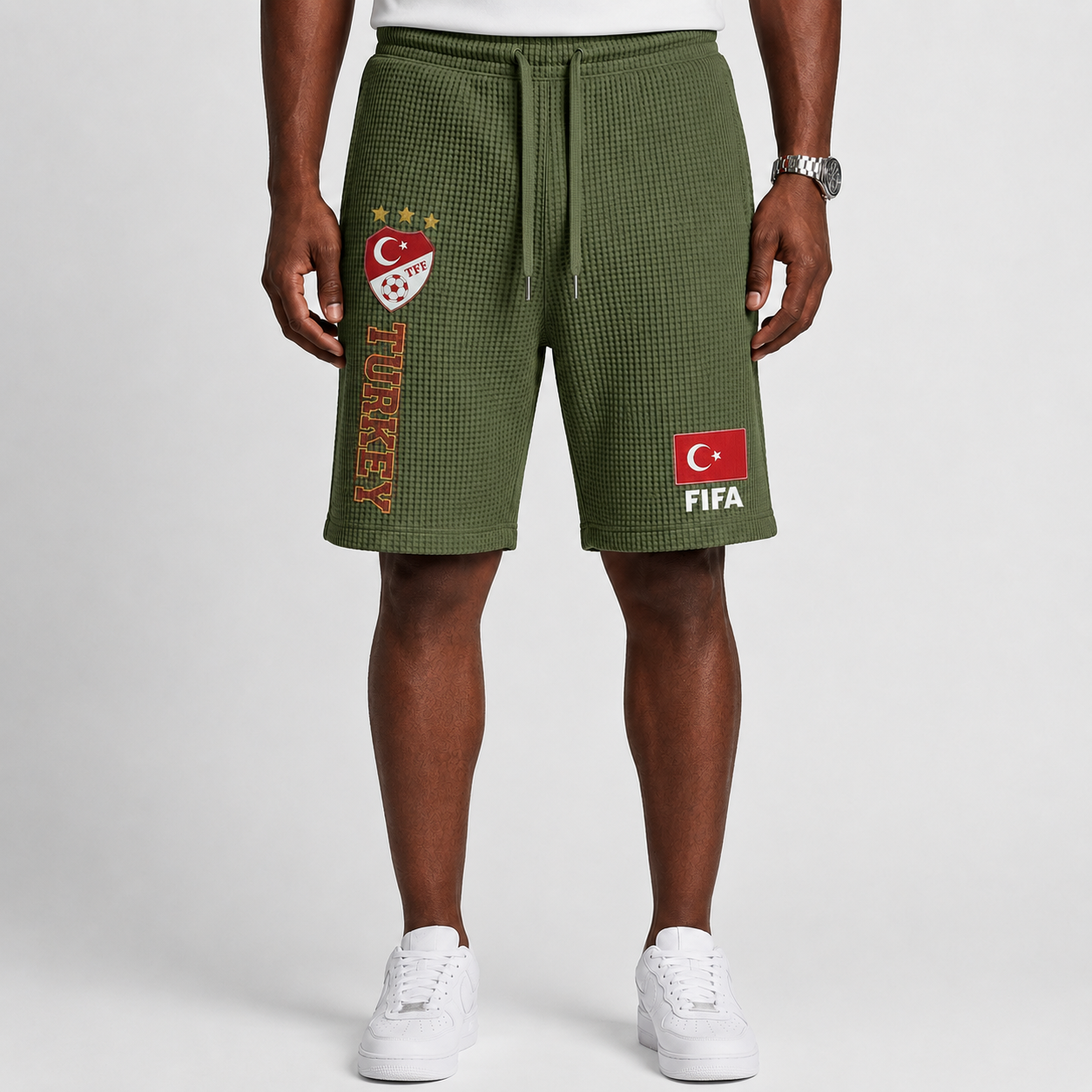 FIFA 2026 Turkey Printed Waffle Football Fan Shorts
