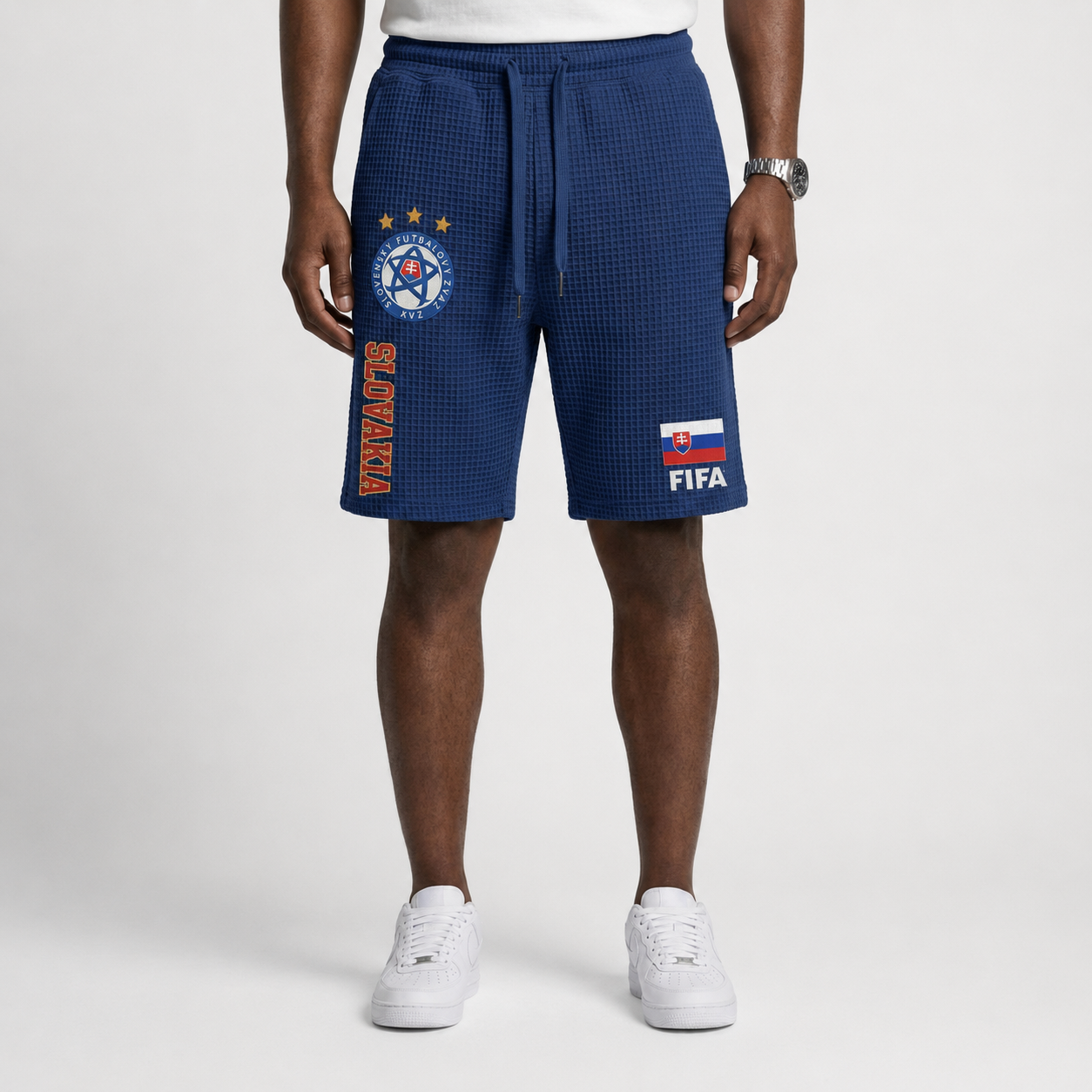 FIFA 2026 Slovakia Printed Waffle Football Fan Shorts