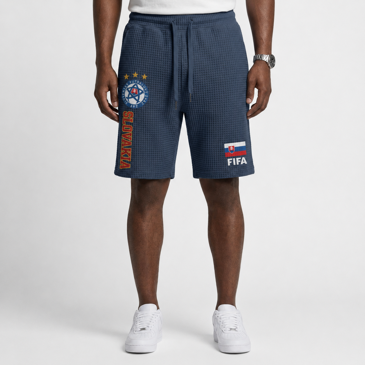 FIFA 2026 Slovakia Printed Waffle Football Fan Shorts