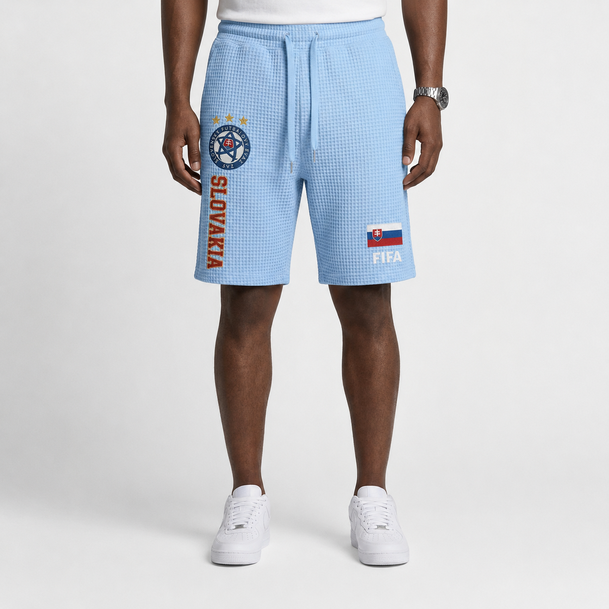 FIFA 2026 Slovakia Printed Waffle Football Fan Shorts