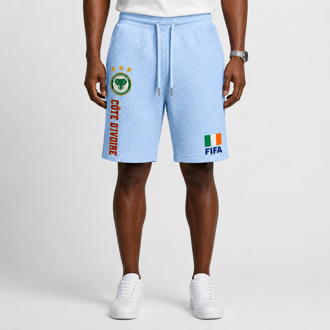 FIFA 2026 Côte d'Ivoire Printed Waffle Football Fan Shorts