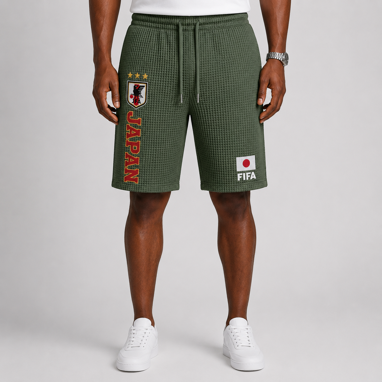 FIFA 2026 Japan Printed Waffle Football Fan Shorts