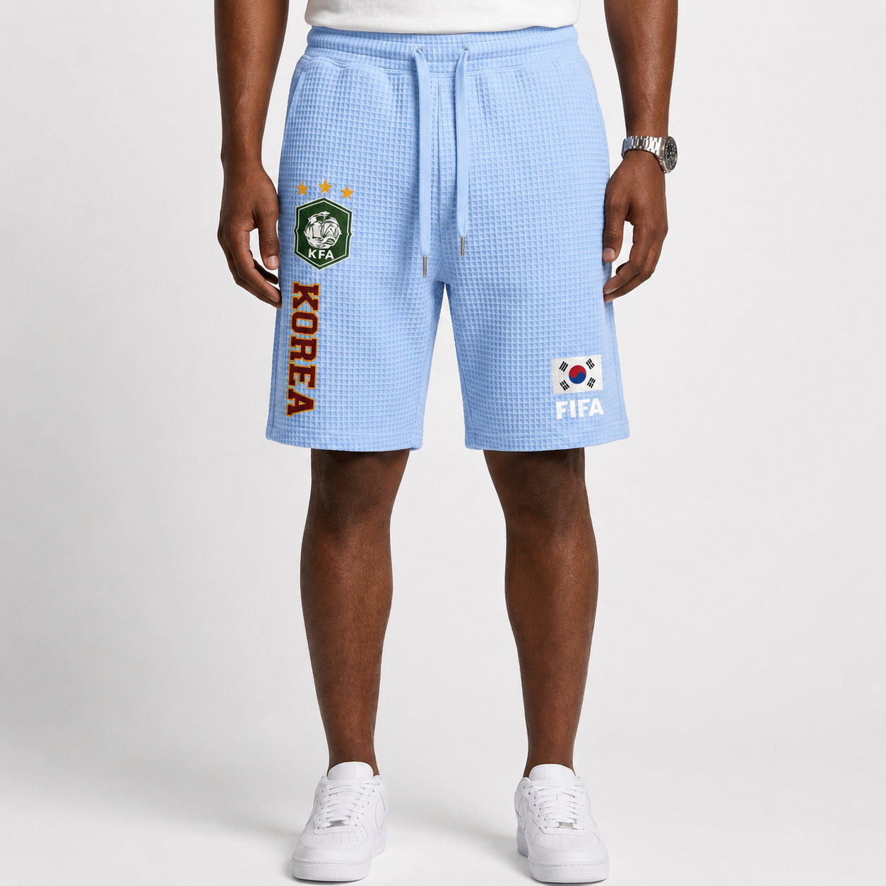 FIFA 2026 South Korea Printed Waffle Football Fan Shorts