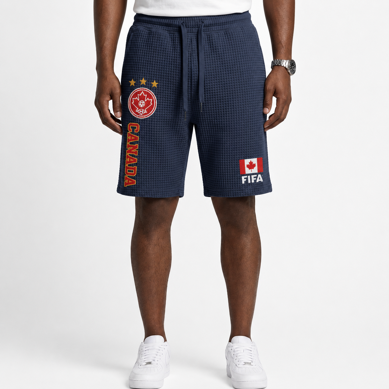 FIFA 2026 Canada Printed Waffle Football Fan Shorts