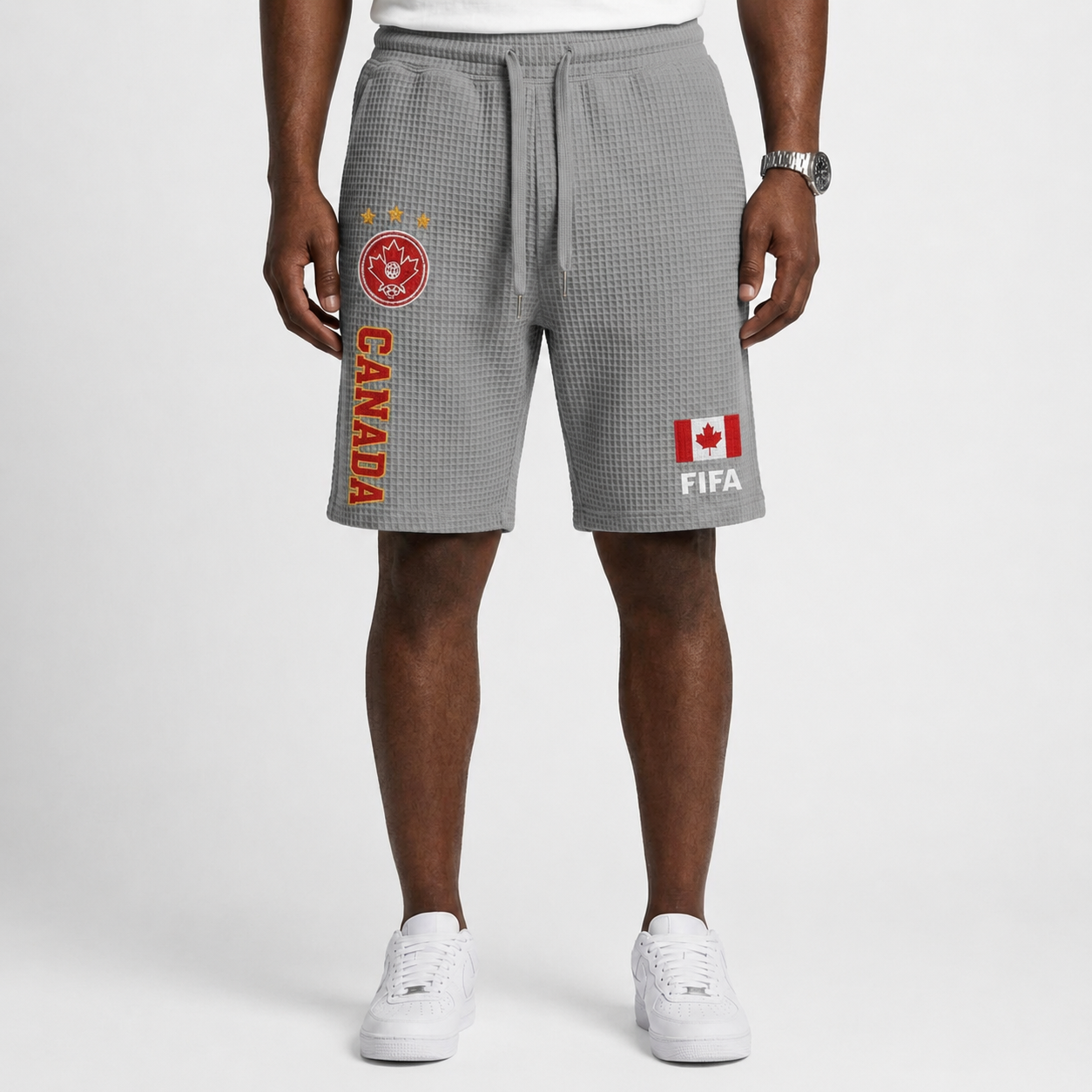 FIFA 2026 Canada Printed Waffle Football Fan Shorts
