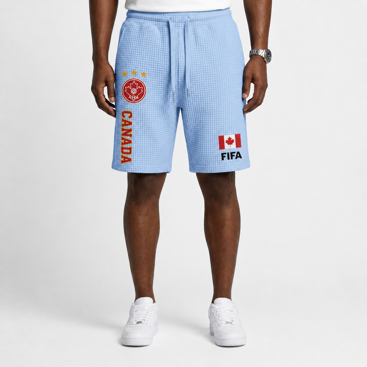 FIFA 2026 Canada Printed Waffle Football Fan Shorts