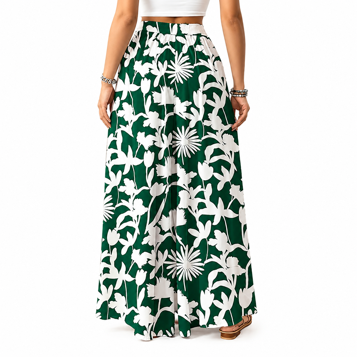 Flowy High Rise Casual Palazzo Pants For Women