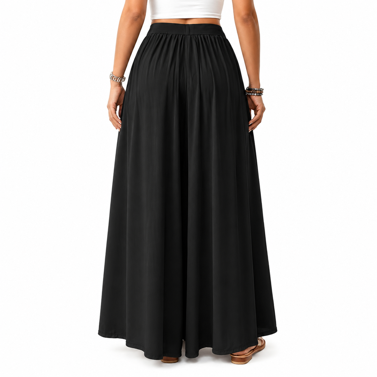 Flowy High Rise Casual Palazzo Pants For Women