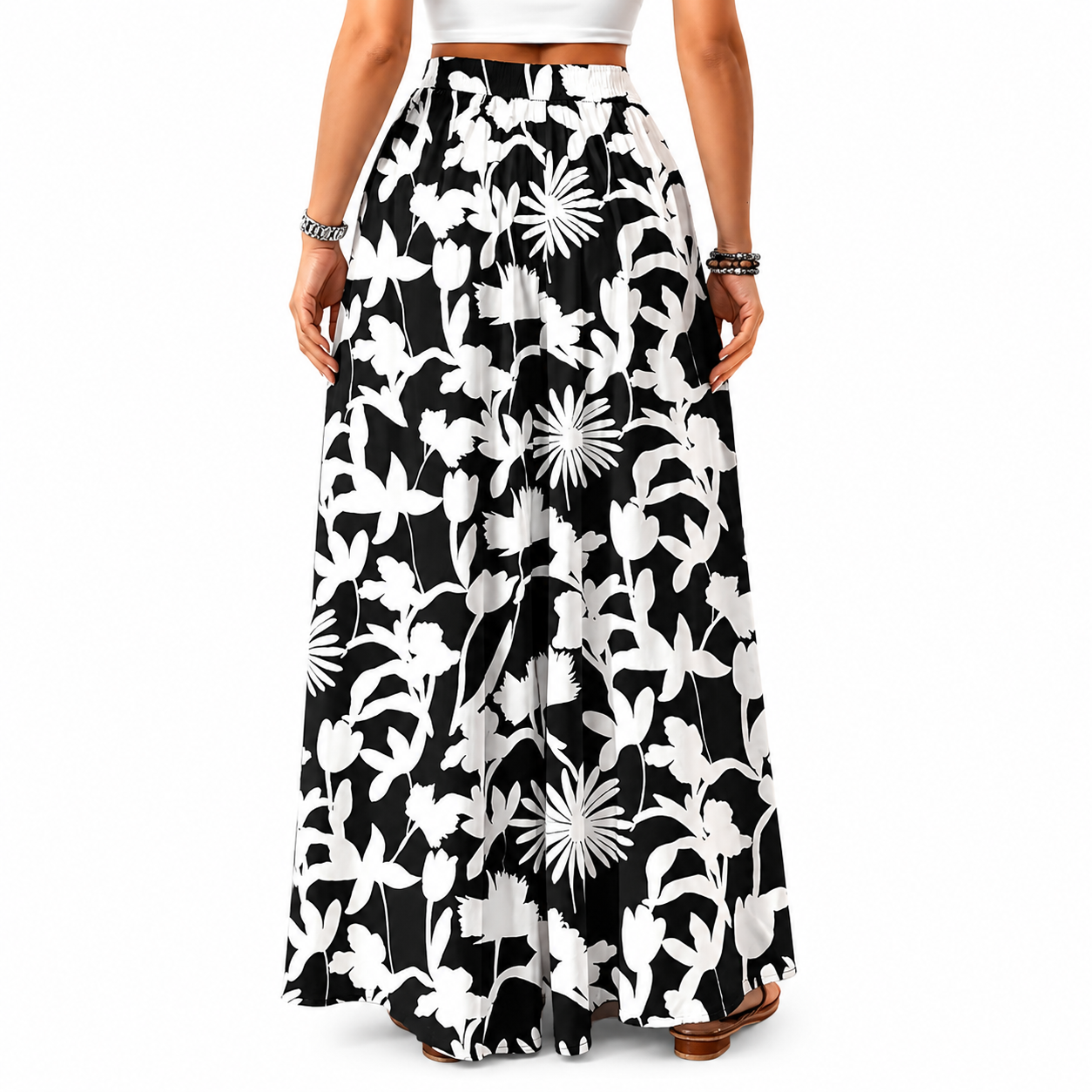 Flowy High Rise Casual Palazzo Pants For Women
