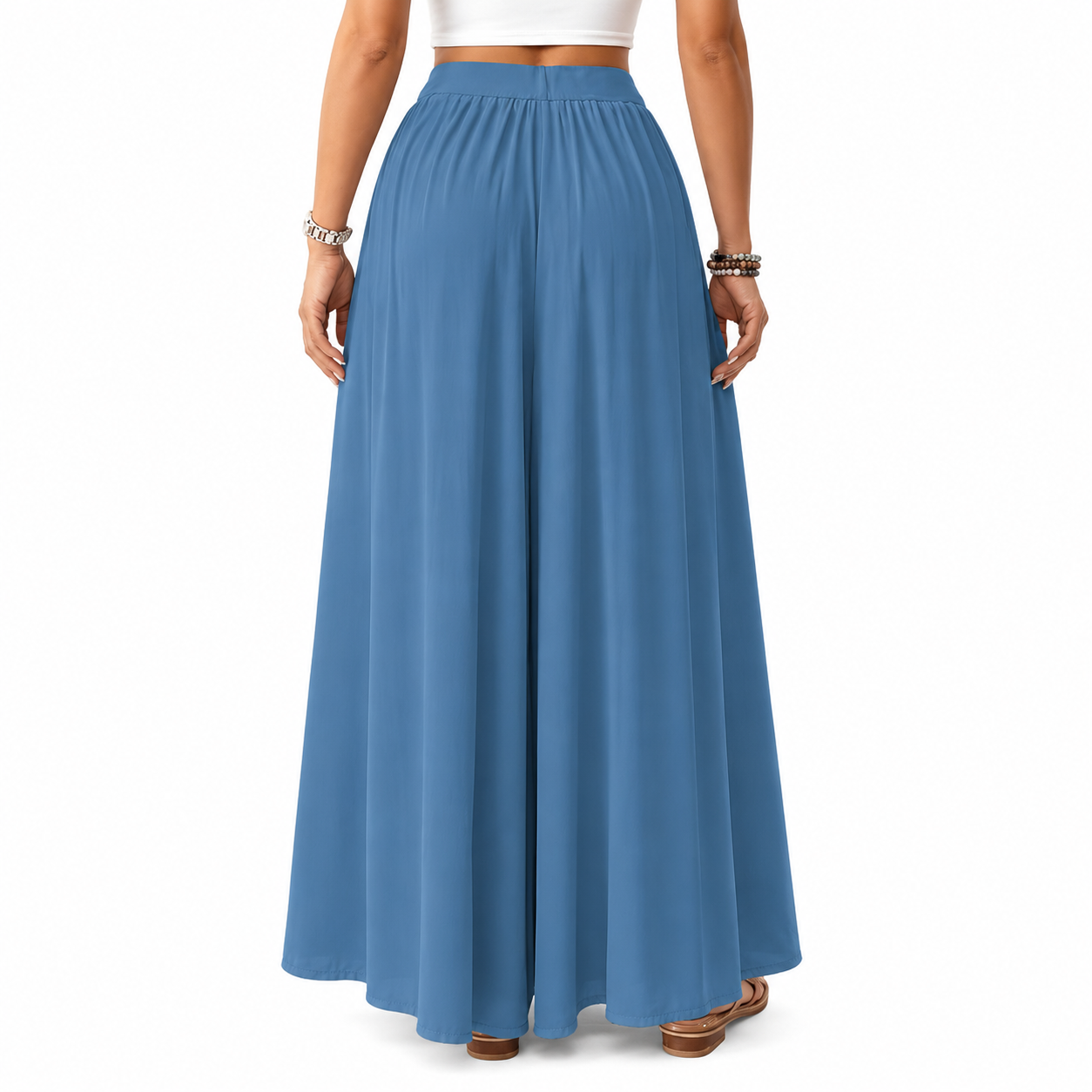 Flowy High Rise Casual Palazzo Pants For Women