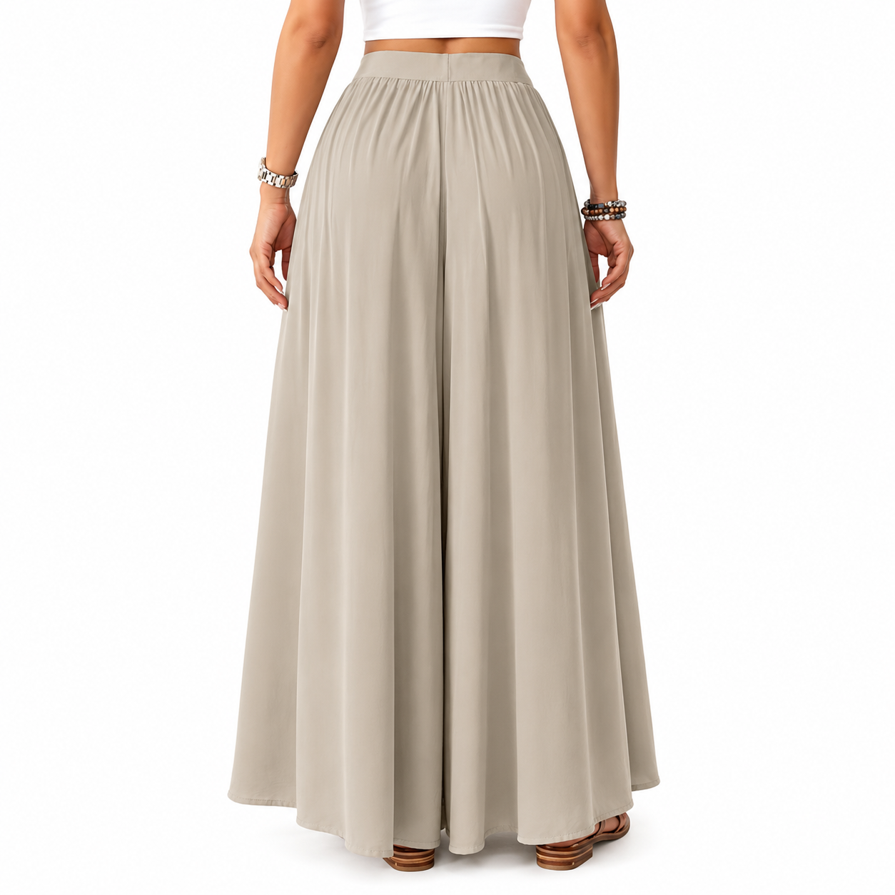 Flowy High Rise Casual Palazzo Pants For Women