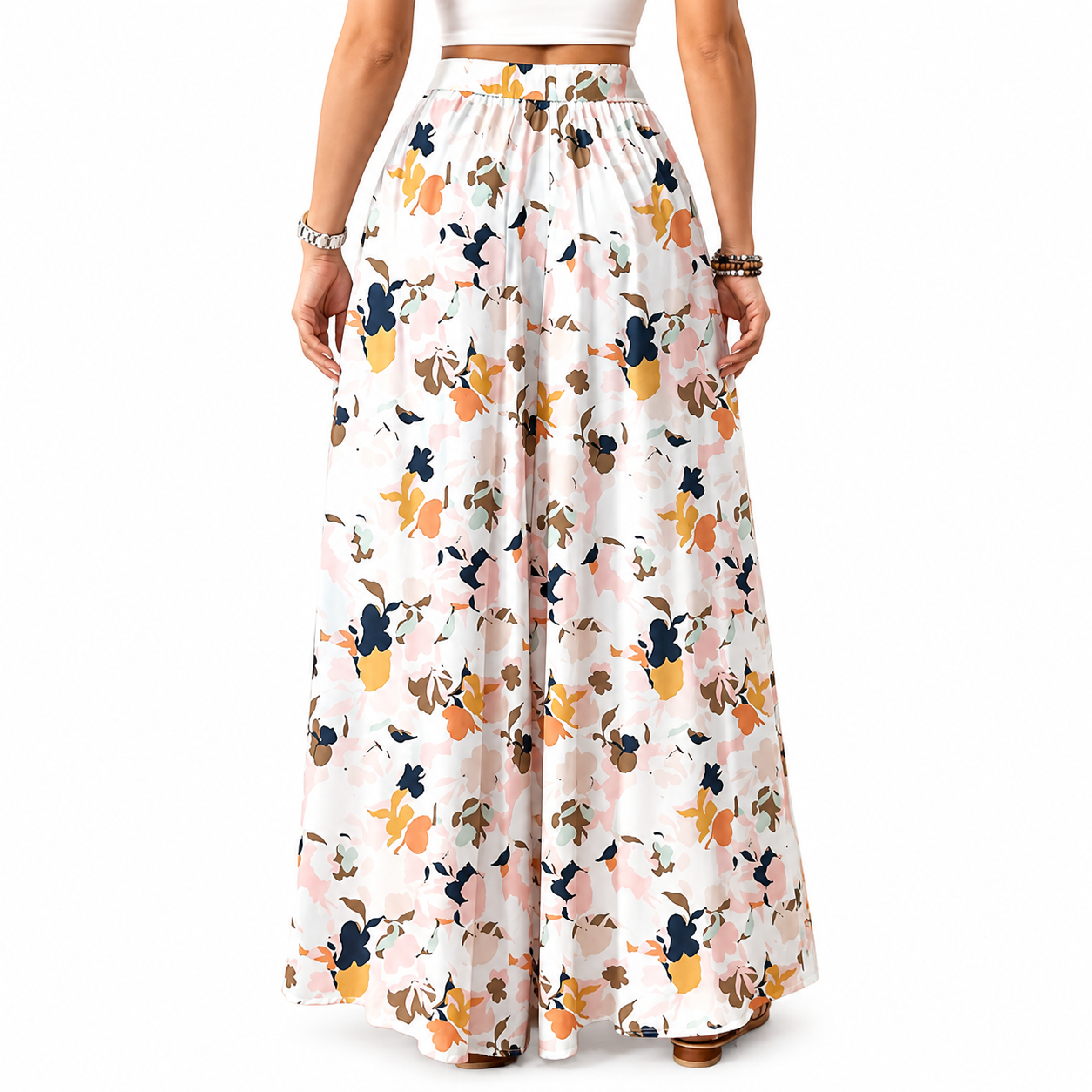 Flowy High Rise Casual Palazzo Pants For Women