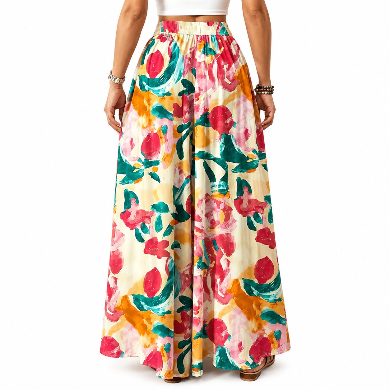 Flowy High Rise Casual Palazzo Pants For Women