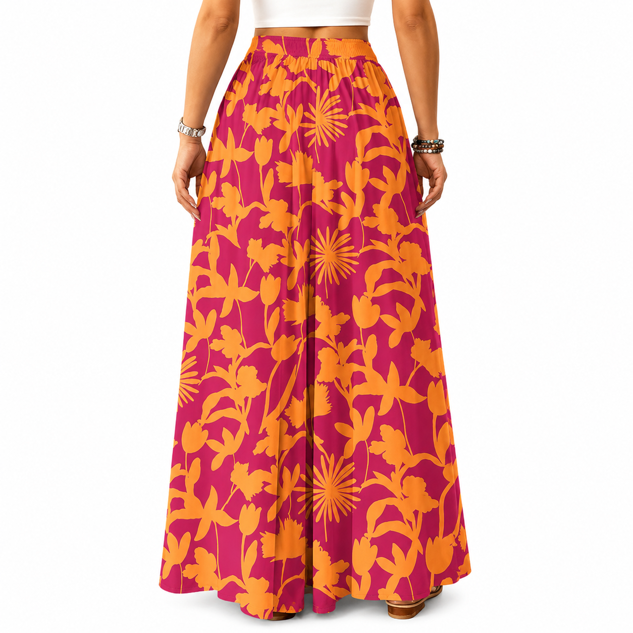 Flowy High Rise Casual Palazzo Pants For Women