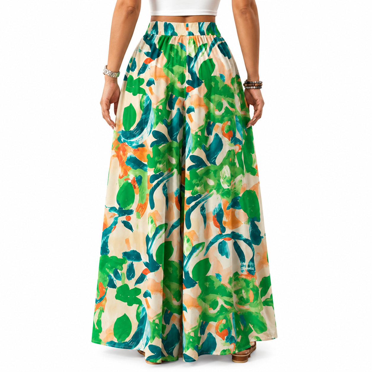 Flowy High Rise Casual Palazzo Pants For Women