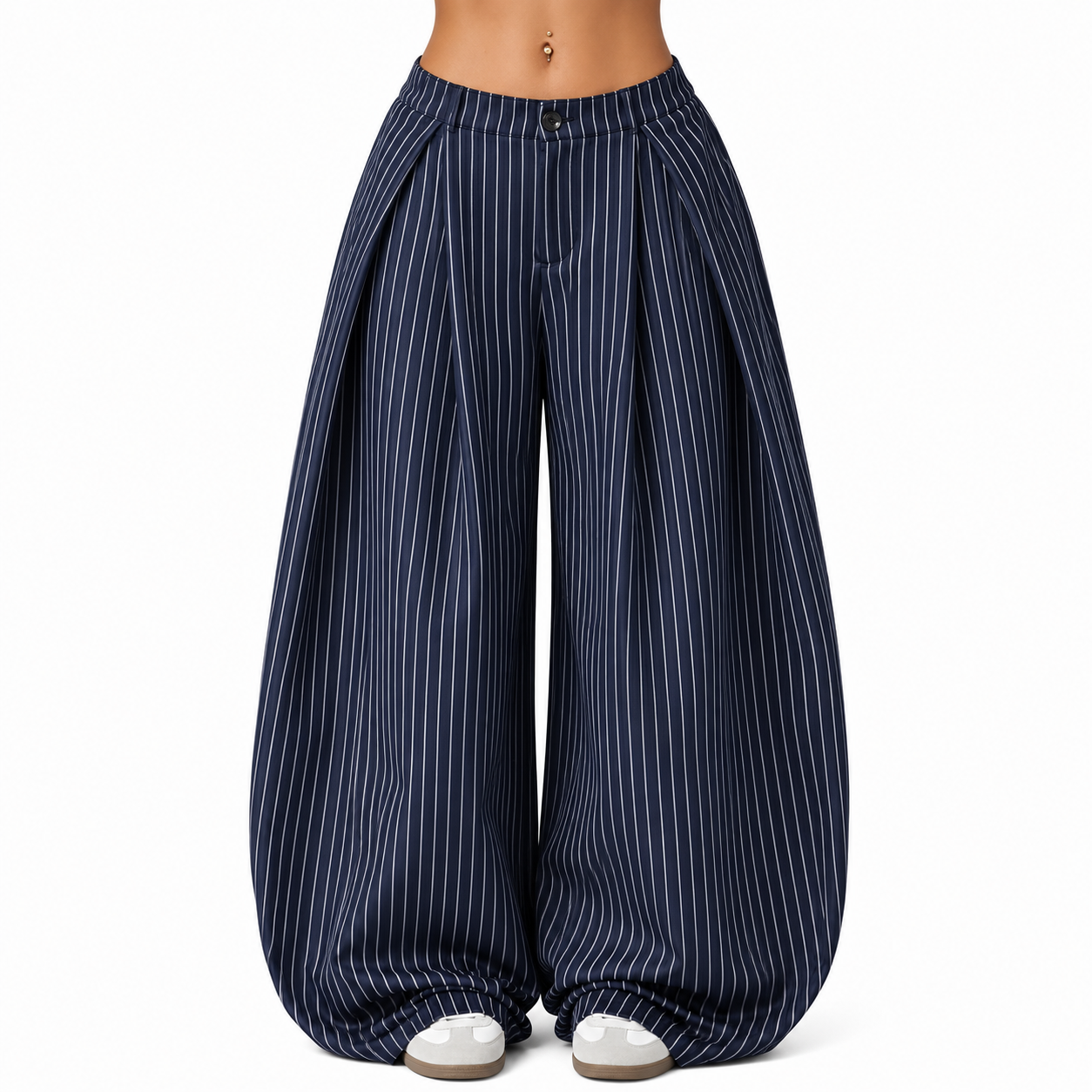 Oversized Pleated Wide Casual Baggy Trousers For Women