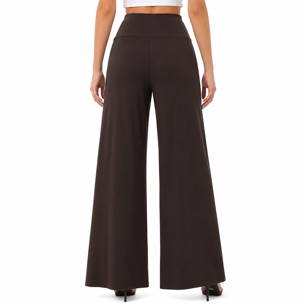 Wide Design Loose Fit Flowy Casual Pants For Women