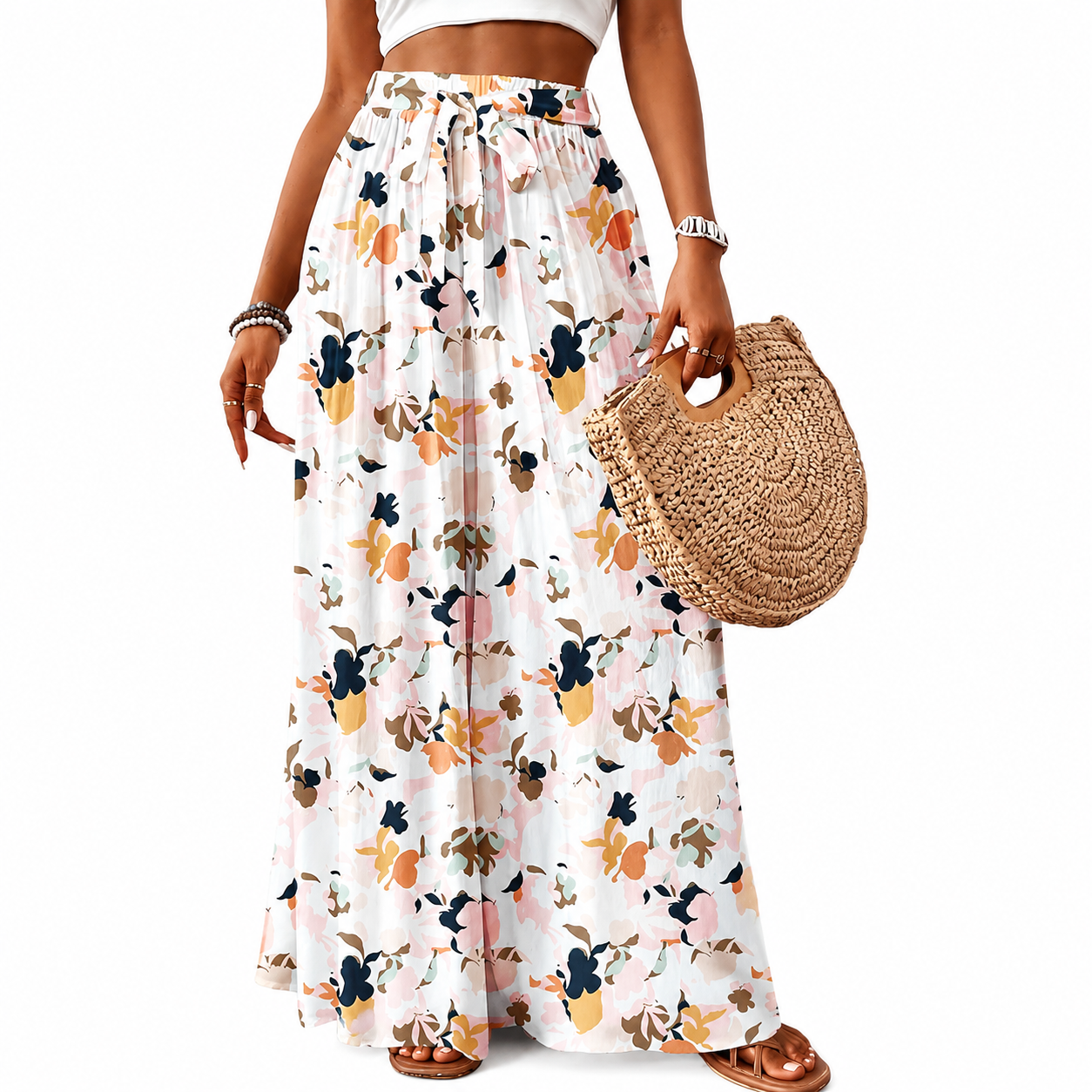 Flowy High Rise Casual Palazzo Pants For Women