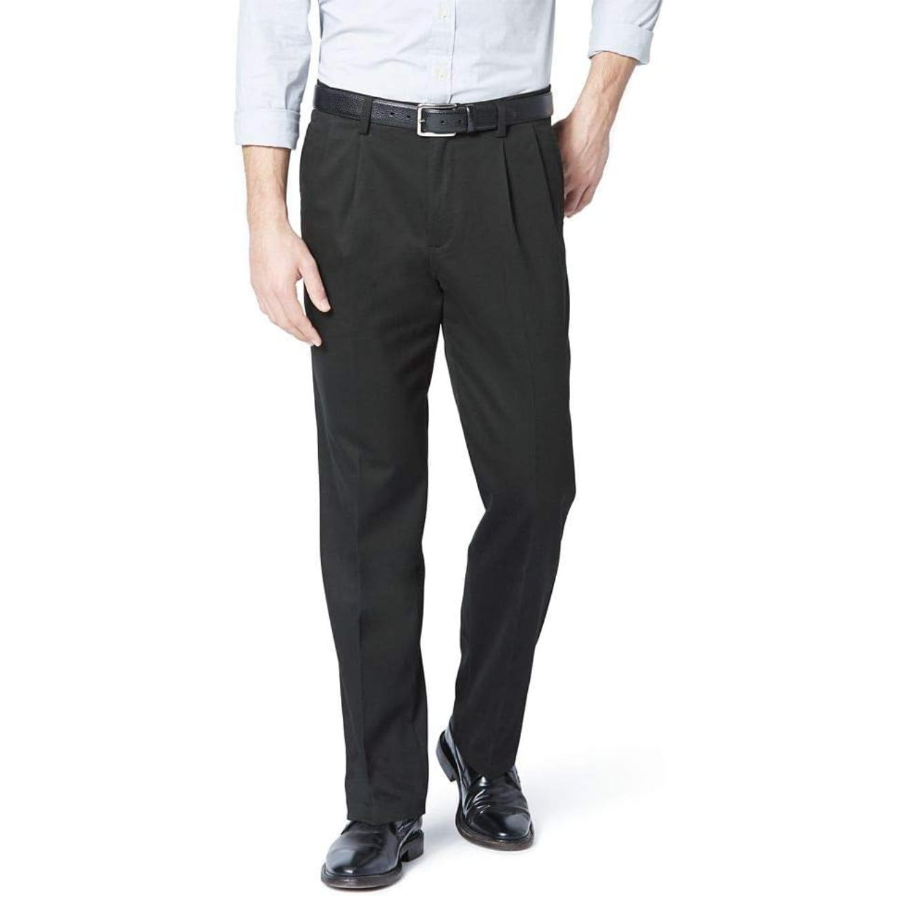 Classic Fit Pleated Casual Trousers For Men