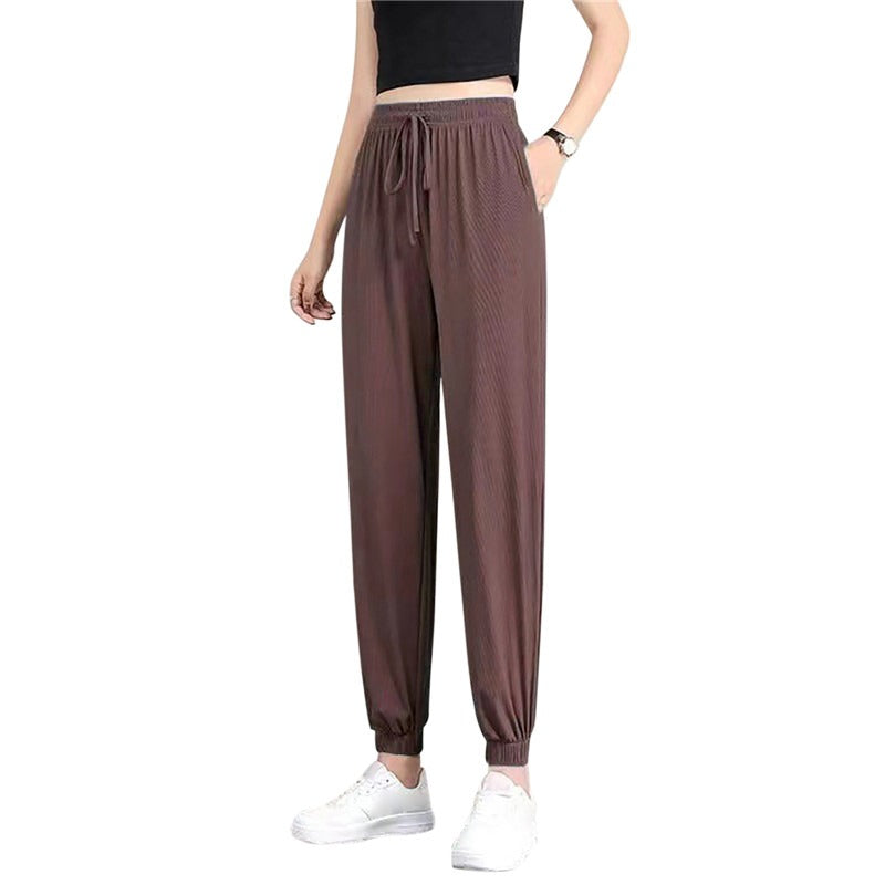 Women's Loose Wide Leg Bunched Feet Sweatpants-Legletic
