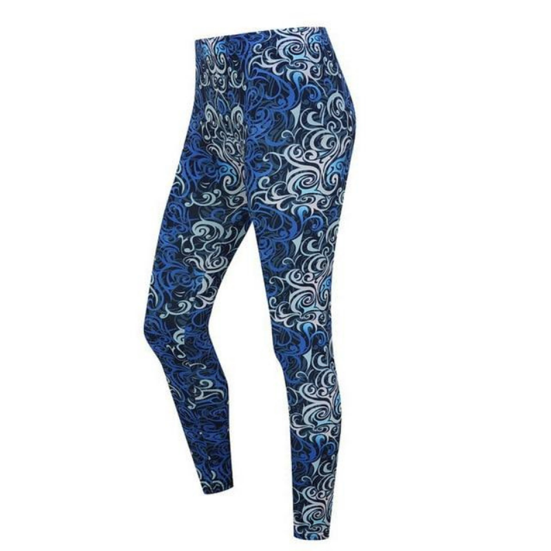 Japanese Blue Waves Printed Leggings-Legletic