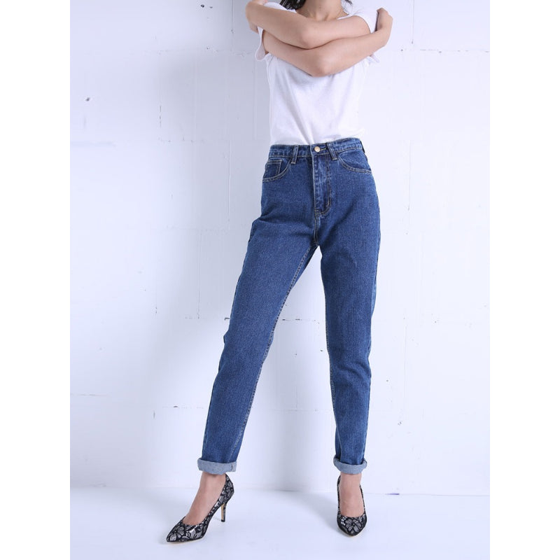 Women's Vintage High Waist Boyfriend Jeans-Legletic