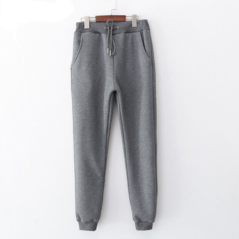 Thick Warm Winter Loose High Waist Sweatpants-Legletic
