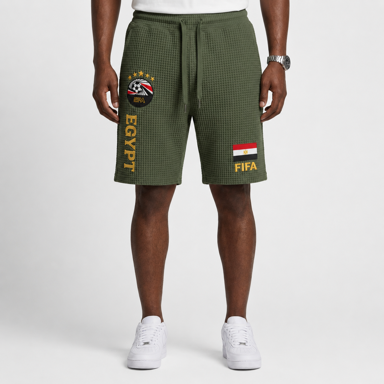 FIFA 2026 Egypt Printed Waffle Football Fan Shorts
