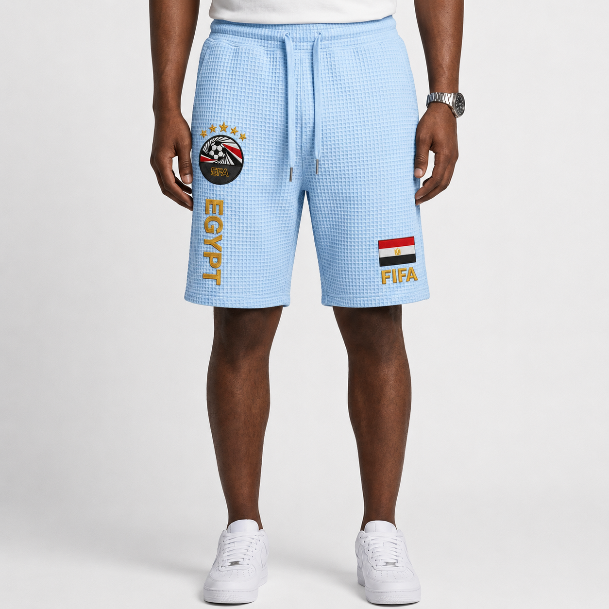 FIFA 2026 Egypt Printed Waffle Football Fan Shorts