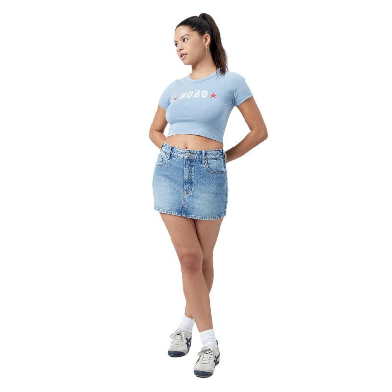 Elegant Fitted Denim Skirt-Legletic