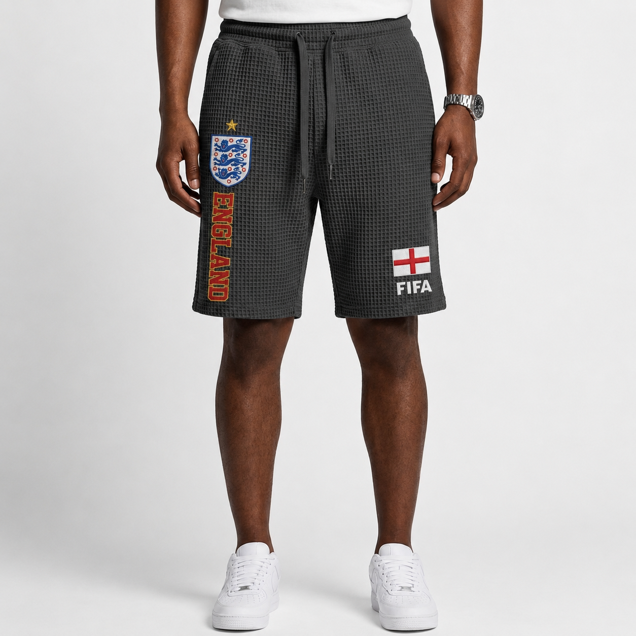 FIFA 2026 England Printed Waffle Football Fan Shorts