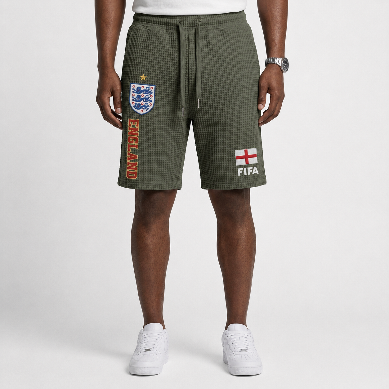 FIFA 2026 England Printed Waffle Football Fan Shorts
