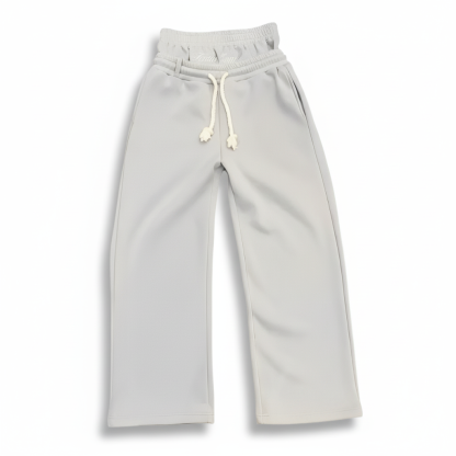 Loose Drawstring Double Layer Embroidered Casual Pants