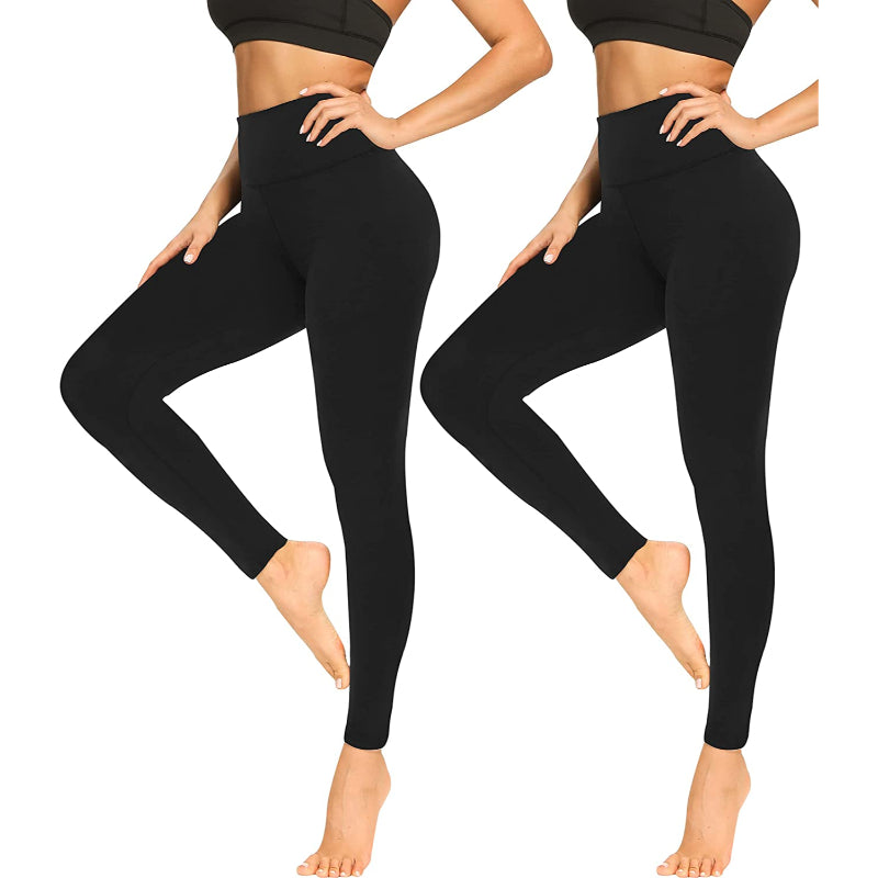 Pack Of 2 Leggings for Women Butt Lift-High Waisted Tummy Control Black Workout Yoga Pants-Legletic