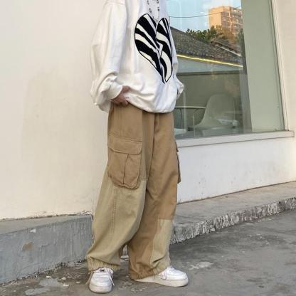 Baggy Black Cargo Pants For Men-Legletic