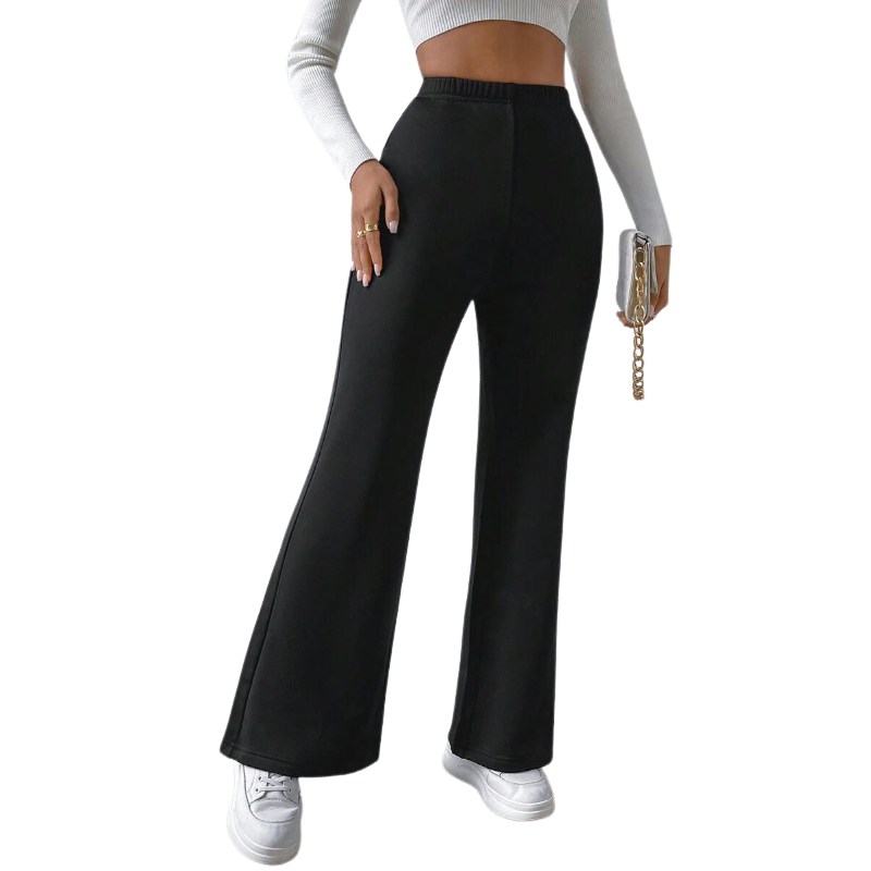 Flared Thermal Pants With Fleece Lining-Legletic