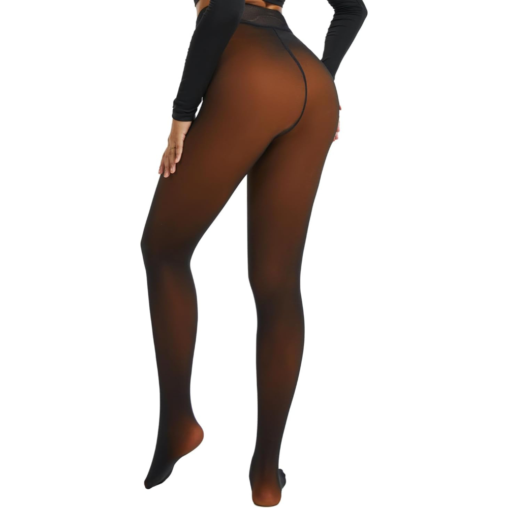 Fleece Lined Sheer Thermal Tights For Women