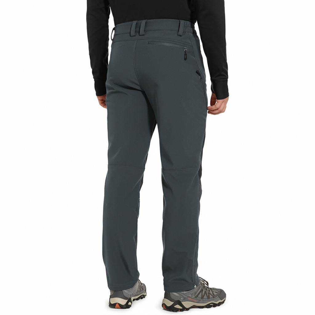 Fleece Snow Pants For Men With Waterproof Fabric And Zippered Ankles