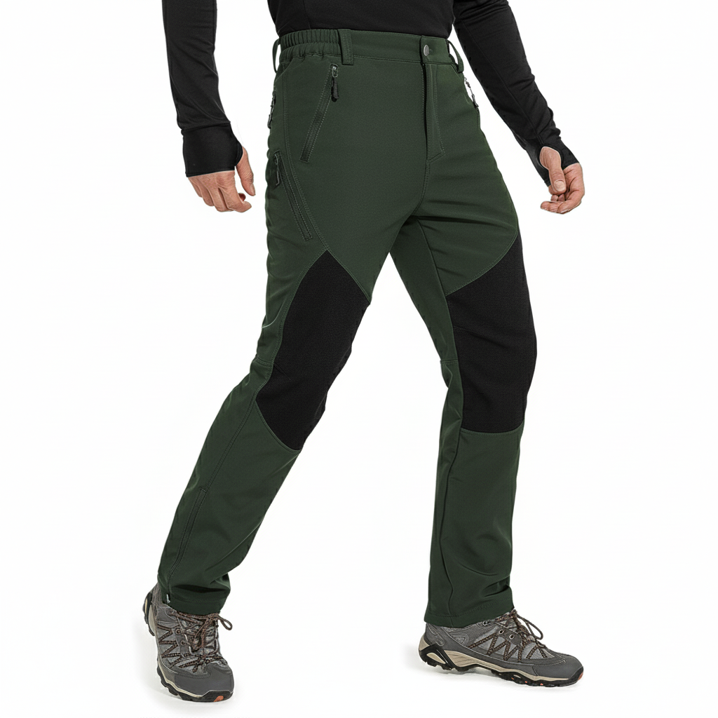 Fleece Snow Pants For Men With Waterproof Fabric And Zippered Ankles