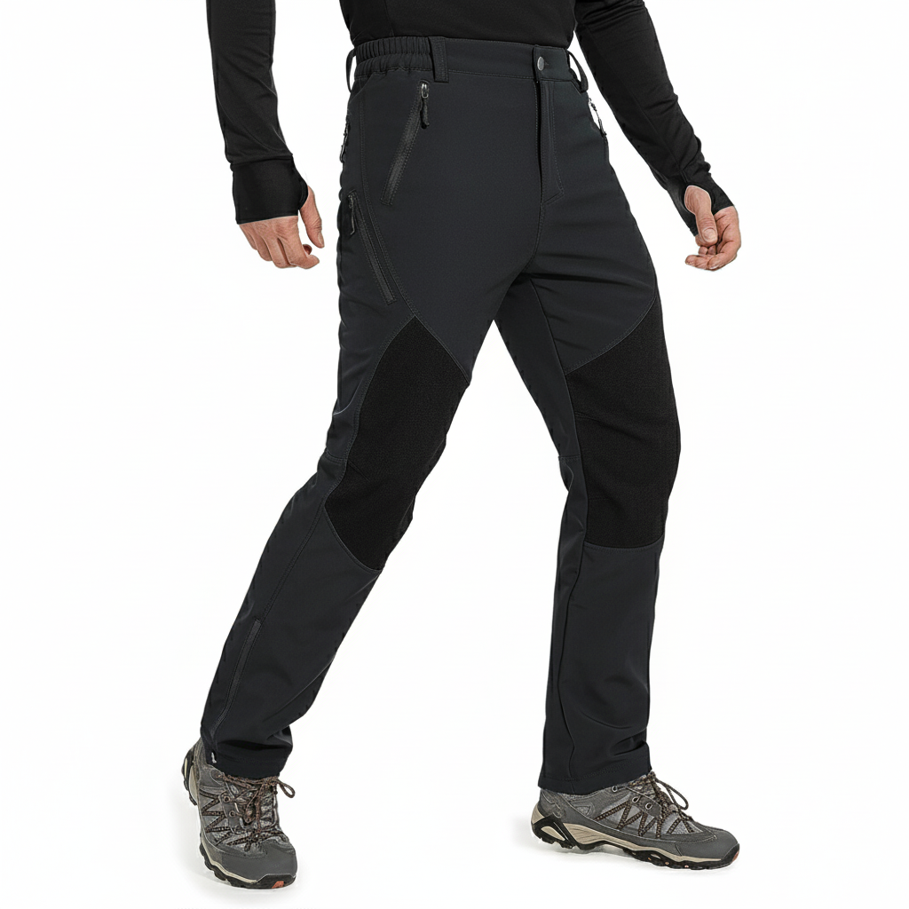 Fleece Snow Pants For Men With Waterproof Fabric And Zippered Ankles