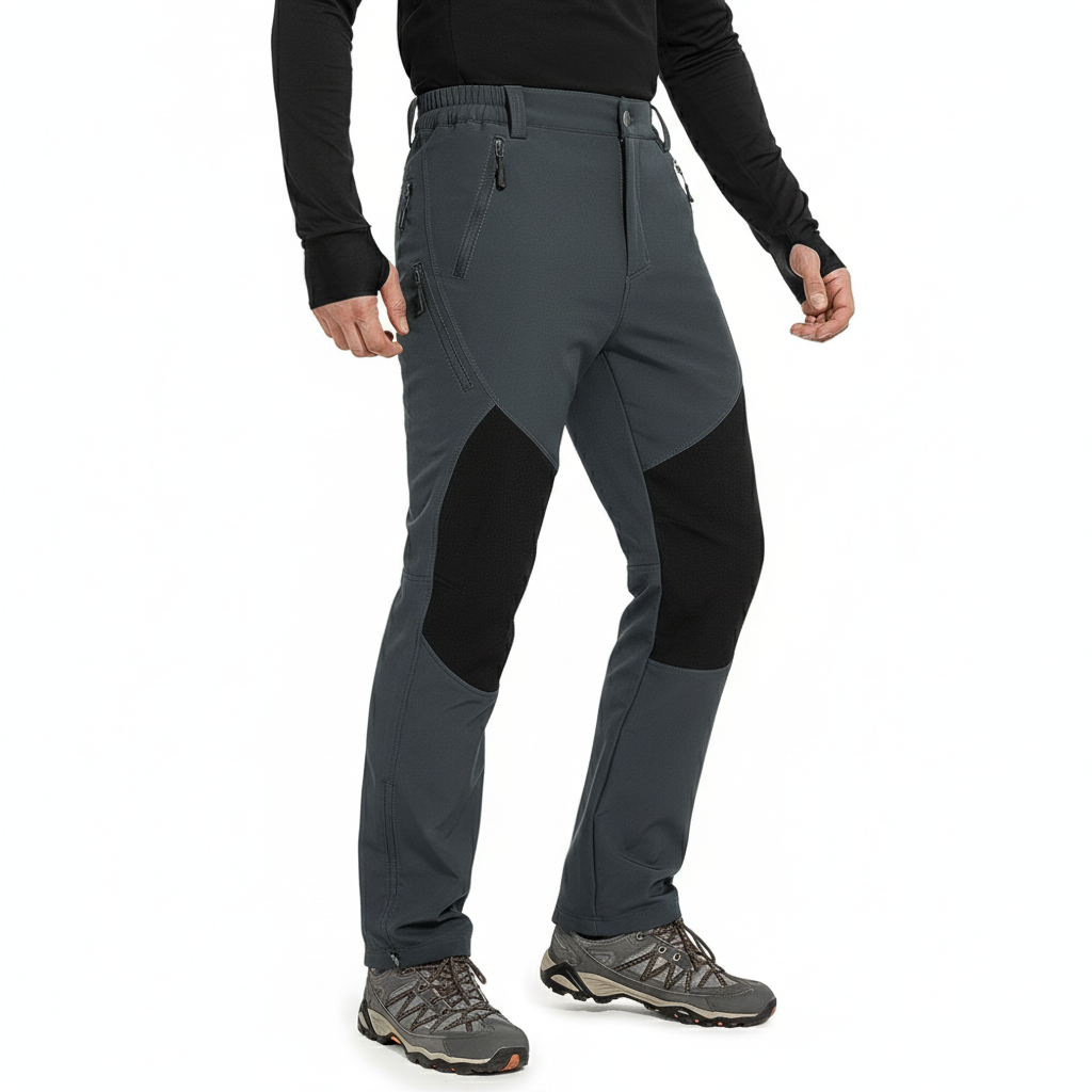 Fleece Snow Pants For Men With Waterproof Fabric And Zippered Ankles