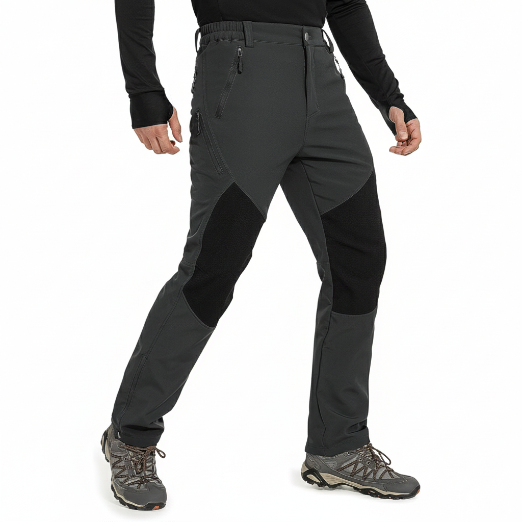 Fleece Snow Pants For Men With Waterproof Fabric And Zippered Ankles