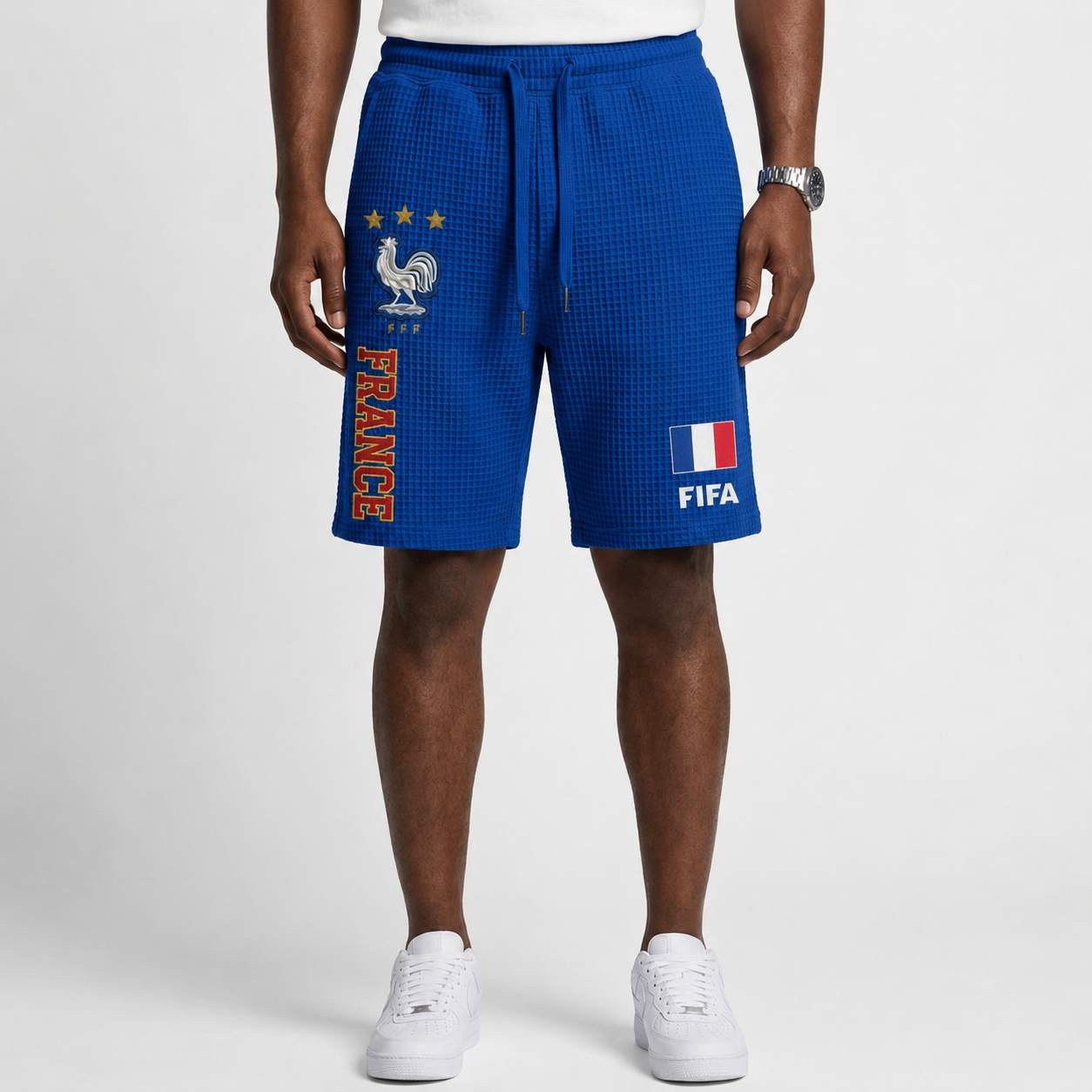 FIFA 2026 France Printed Waffle Football Fan Shorts