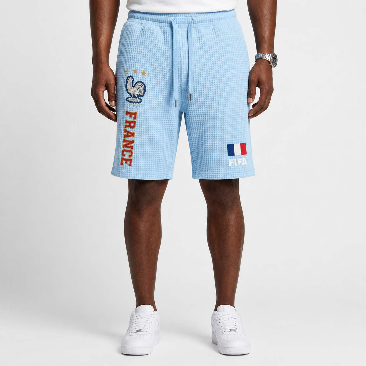 FIFA 2026 France Printed Waffle Football Fan Shorts