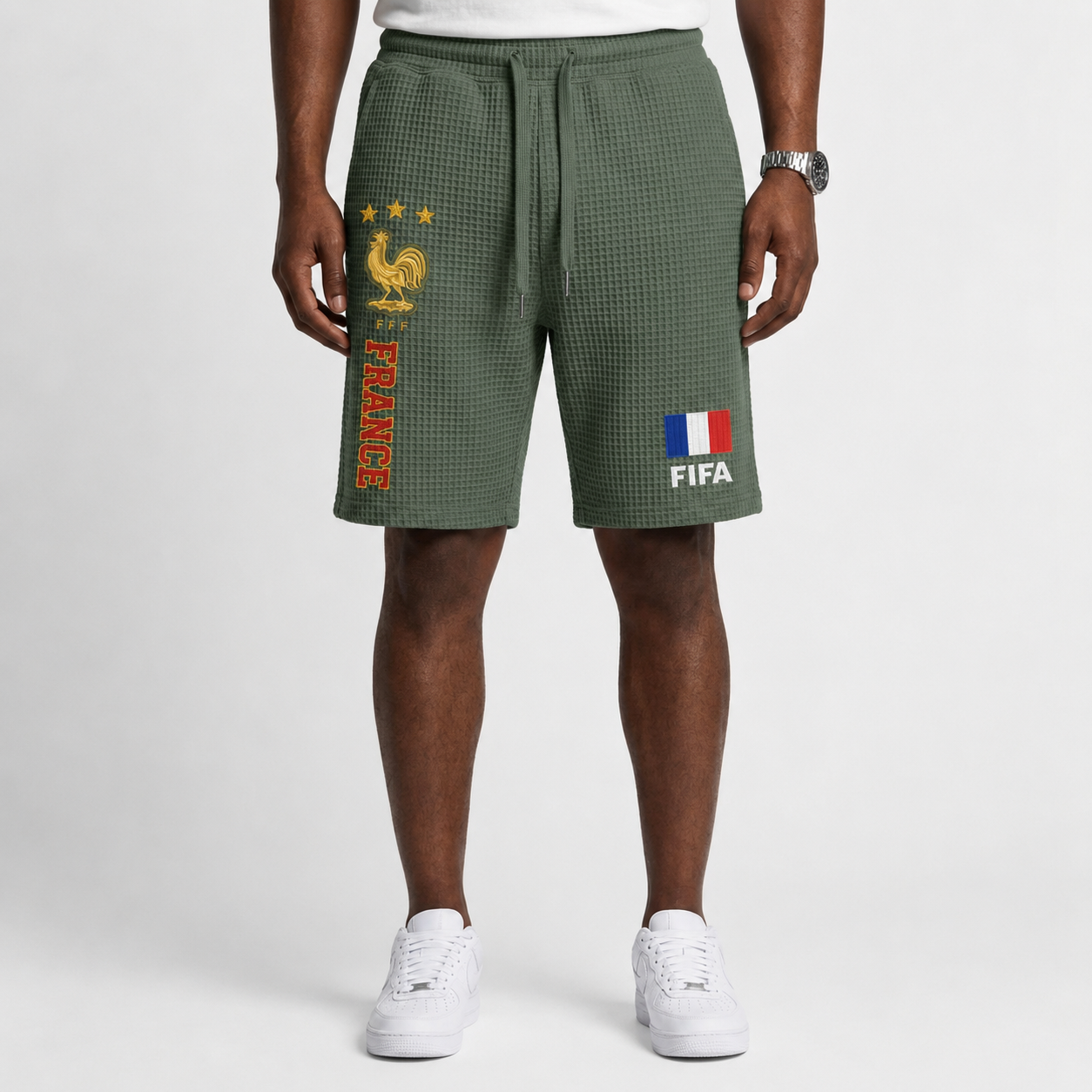 FIFA 2026 France Printed Waffle Football Fan Shorts