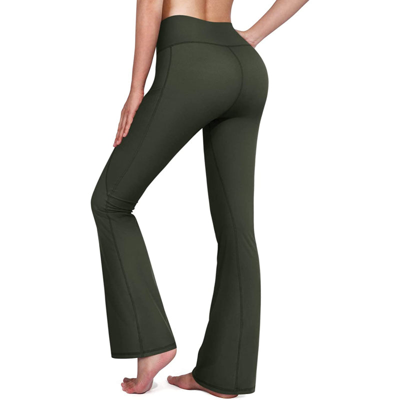 Flared Leggings Bootcut Yoga Pants For Women High Waist Bootleg Pants With Pockets Workout Dress Pants-Legletic