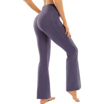 Flared Leggings Bootcut Yoga Pants For Women High Waist Bootleg Pants With Pockets Workout Dress Pants-Legletic