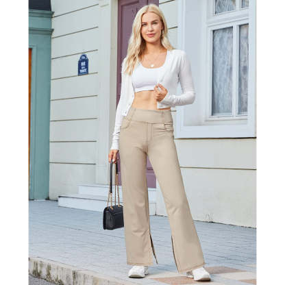 Flared Leggings Bootcut Yoga Pants For Women High Waist Bootleg Pants With Pockets Workout Dress Pants-Legletic