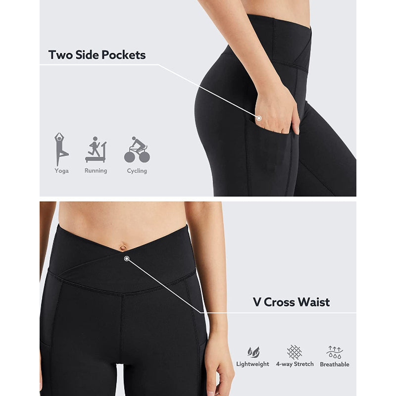 Flared Leggings Bootcut Yoga Pants For Women High Waist Bootleg Pants With Pockets Workout Dress Pants-Legletic