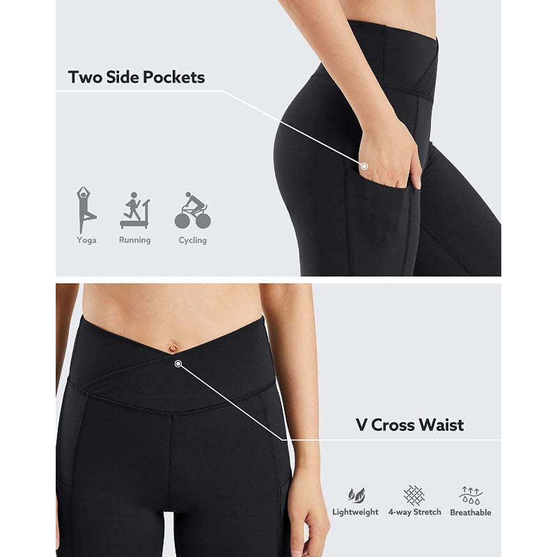 Flared Leggings Bootcut Yoga Pants For Women High Waist Bootleg Pants With Pockets Workout Dress Pants-Legletic